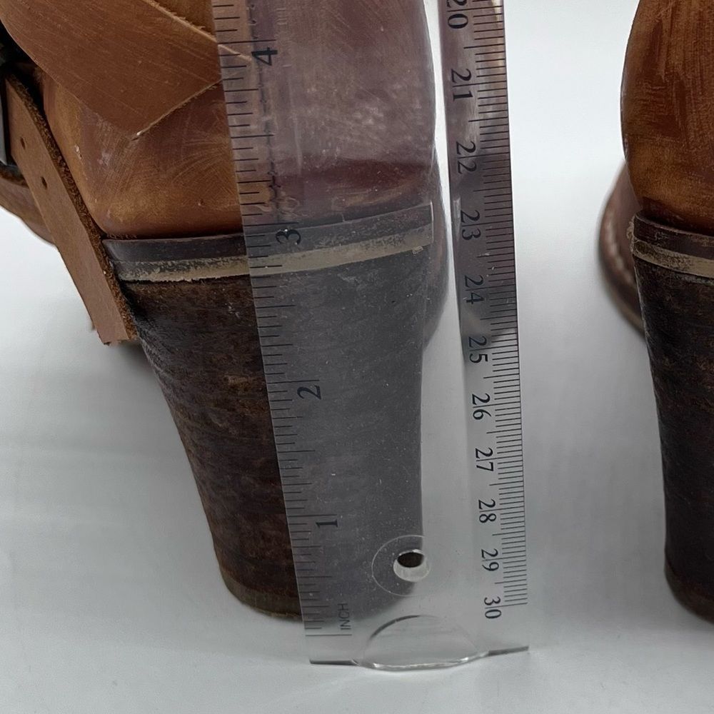 Free People Buckle Up Baby Block Heels Tan Size 37 - Picture 4 of 7